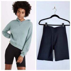 NWT Madewell MWL Women's Form Highrise 7" Bike Shorts in True Black Size M